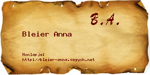 Bleier Anna névjegykártya